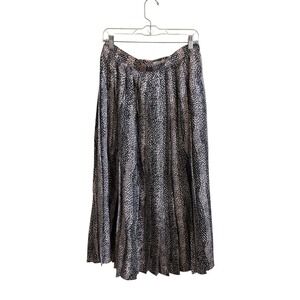 Vintage A‎ Line Skirt Pleated Midi Spotted Animal Print Made in W Germany medium